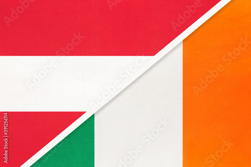 Austria and Ireland, symbol of national flags from textile. Free Download Austria and Ireland, symbol of national flags from textile. - GFXLoad