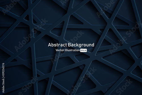 Abstract 3d background with dark blue papercut. abstract realistic papercut decoration textured