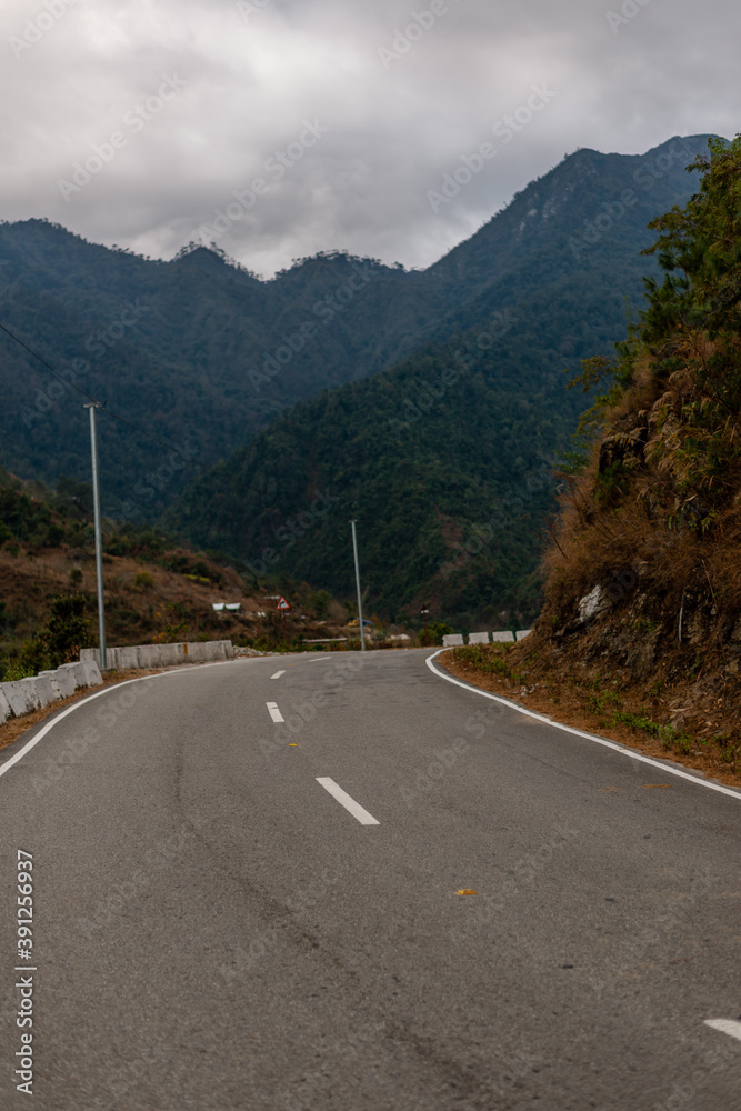 Empty Road in Arunachal Pradesh, India