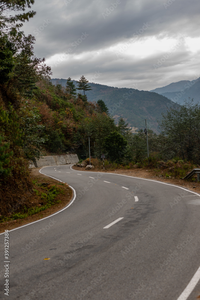 Empty Road in Arunachal Pradesh, India