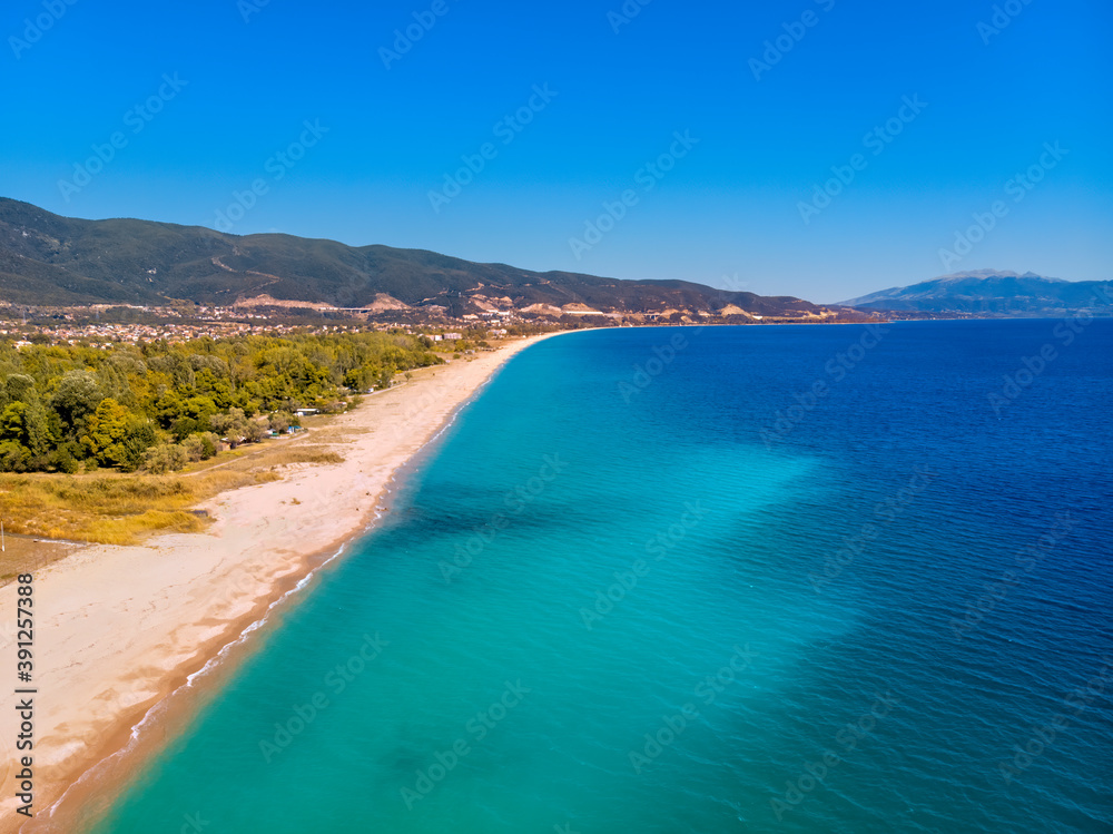 rone view of blue sea in Asprovalta
