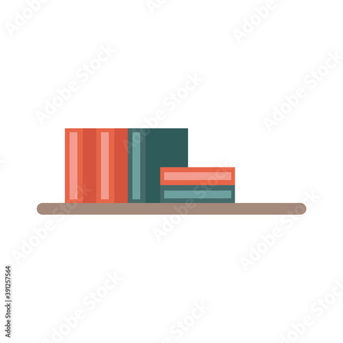 home books on shelf vector design