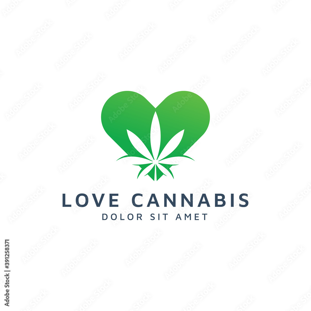 love and cannabis negative space logo design love and cannabis negative space logo design