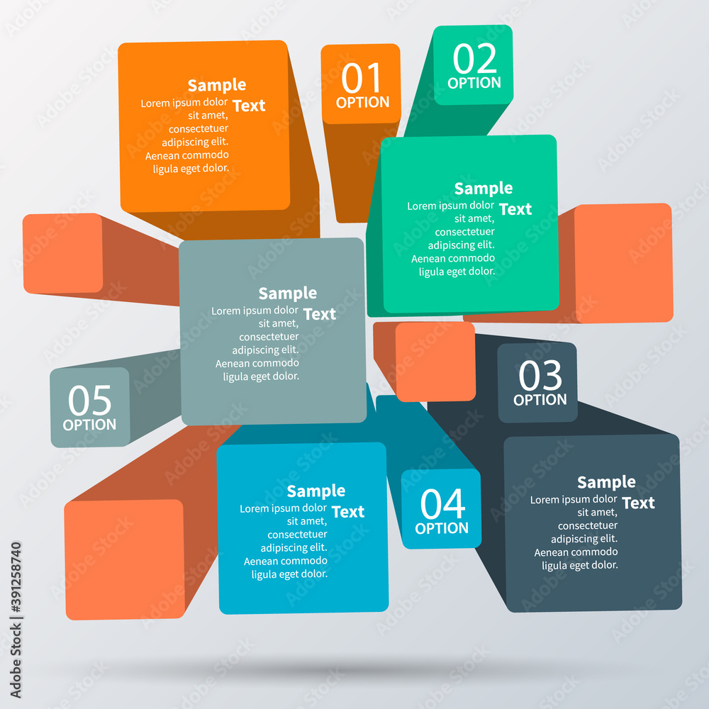 Abstract 3D Paper Infographics. Business template .Vector illustration