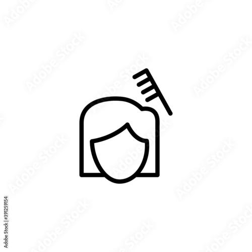 Hair Straightening Icon  in black line style icon, style isolated on white background