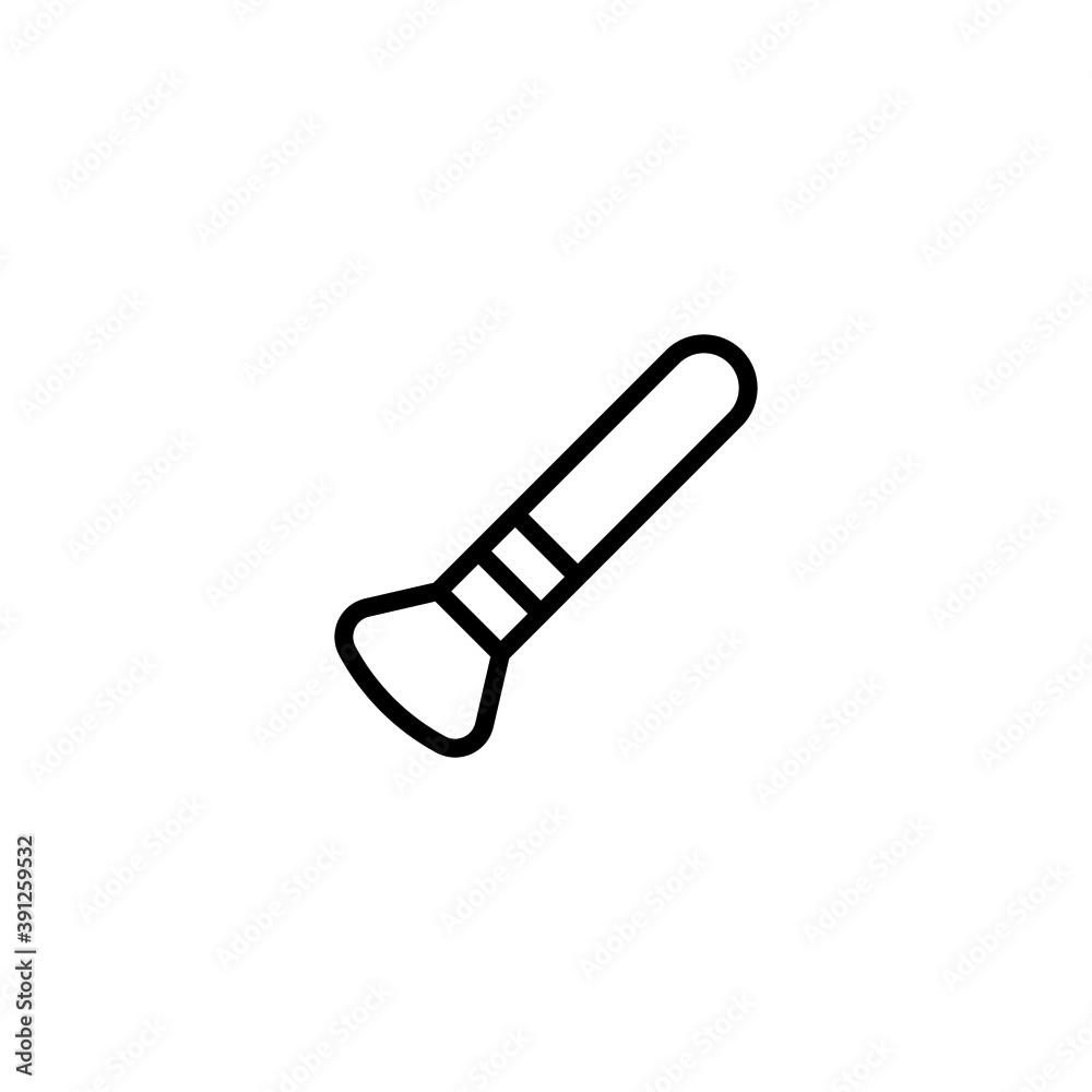 Blush Brush Icon in black line style icon, style isolated on white background Blush Brush Icon in black line style icon, style isolated on white background