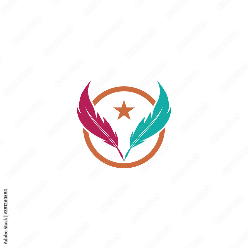 Obraz premium Feathers Logo Template vector symbol