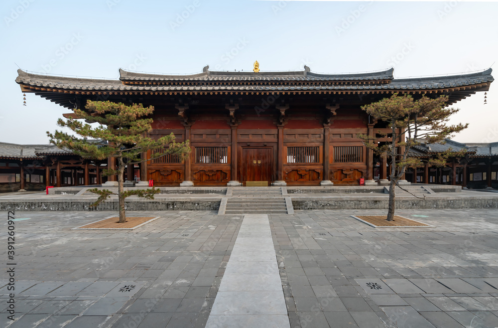 Ancient Chinese building loft and square, Taiyuan, Shanxi Province, China Ancient Chinese building loft and square, Taiyuan, Shanxi Province, China