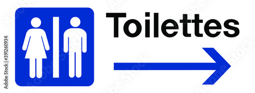 Panneau signalétique toilette flèche droite
