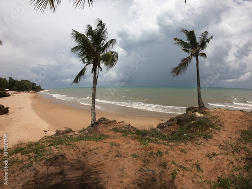 An arid beach with beautiful white sand in Camplong, Madura, East Java, Indonesia
 photo