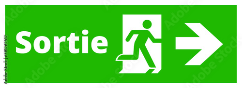 Panneau signalétique sortie à droite