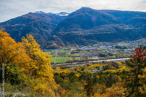 swiss alps landscape in autumn photo