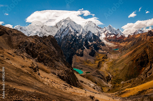 The landscape during the huayhuash trail crossing the ancash region - Peru photo