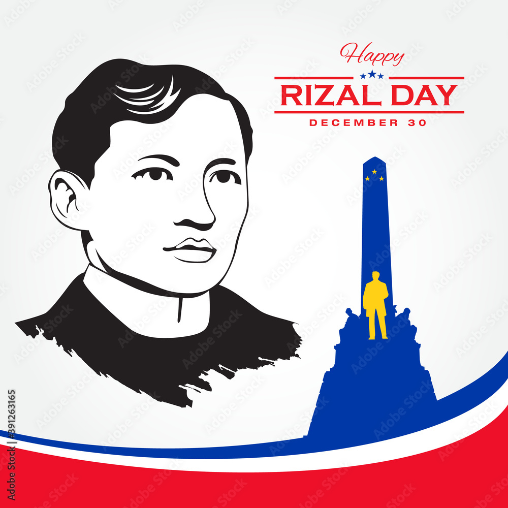 Happy Rizal Day greeting card. vector illustration for greeting card