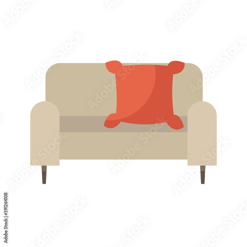 home couch with pillow vector design