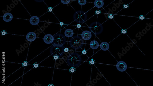 Communication Network Technology City Digital Data information Business 3D illustration