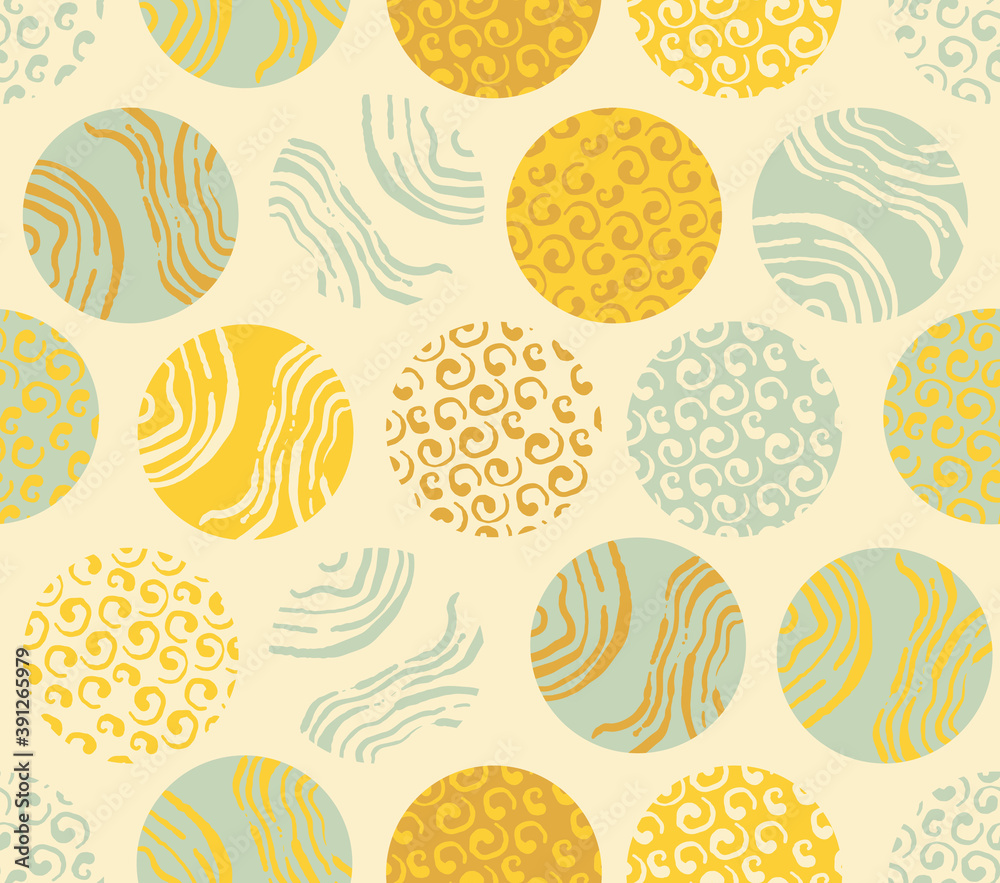 japan seamless circular stamps ivory honey