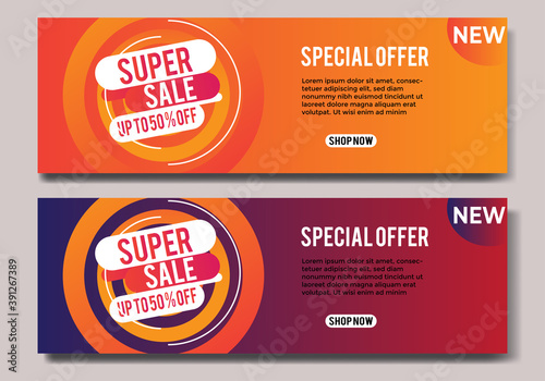 banner with modern design colorful gradient.banner sale template
