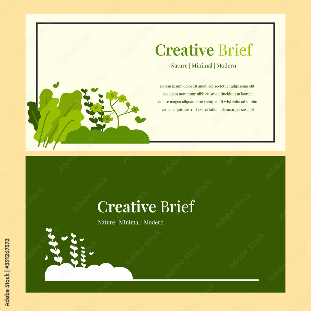 Nature theme background creative template flat design vector