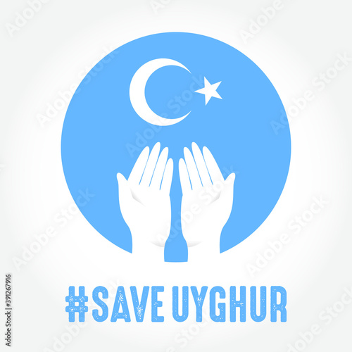 save Uyghur the symbol of humanity and solidarity. vector Illustration