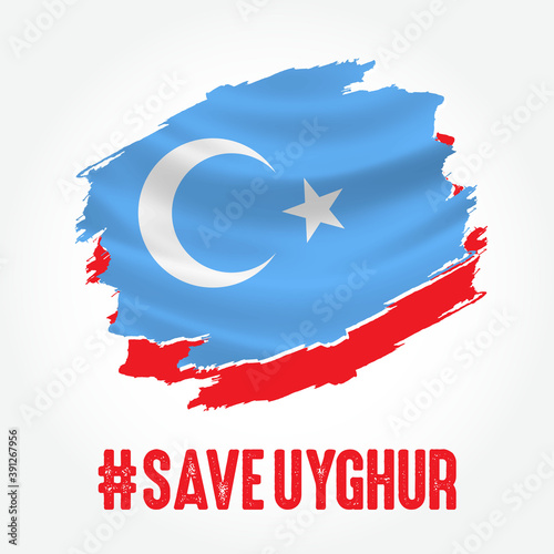 save Uyghur vector Illustration