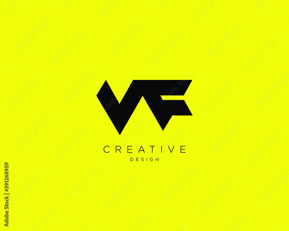 Creative and Minimalist Letter VF WF Logo Design , VF WF Monogram