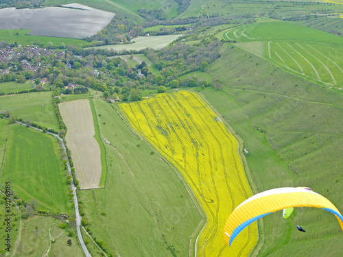 Paragliding at Westbury in Wiltshire 
