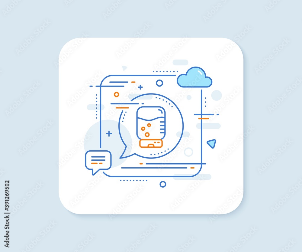 Water cooler bottle line icon. Abstract square vector button. Still aqua drink sign. Liquid symbol. Water cooler line icon. Speech bubble concept. Vector Water cooler bottle line icon. Abstract square vector button. Still aqua drink sign. Liquid symbol. Water cooler line icon. Speech bubble concept. Vector