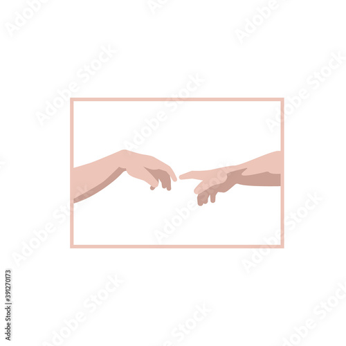 Creation of Adam Detailed vector outline drawing on white background