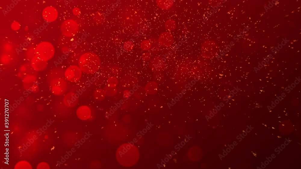 gold particles abstract background with shining golden Floating Dust Particles Flare Bokeh star on red Background. Futuristic glittering in space. gold particles abstract background with shining golden Floating Dust Particles Flare Bokeh star on red Background. Futuristic glittering in space.