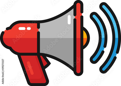 Bullhorn Megaphone Announcement Filled Outline Icon