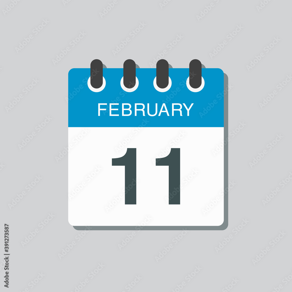 Icon day date 11 February, template calendar page Icon day date 11 February, template calendar page