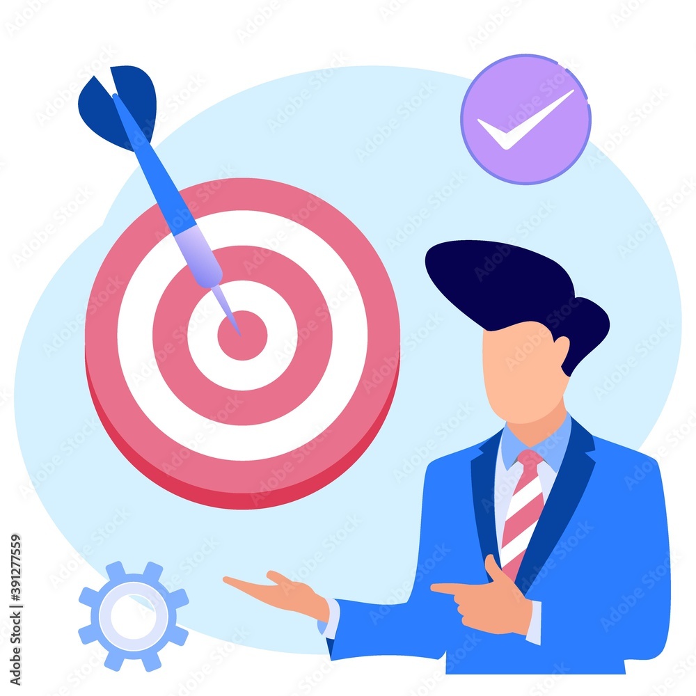 Illustration vector graphic cartoon character of business target Illustration vector graphic cartoon character of business target