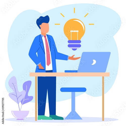 Illustration vector graphic cartoon character of business idea