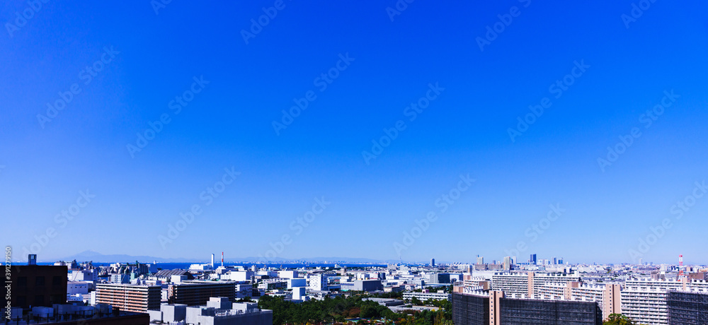 千葉市街 東京湾 東京都の沿岸部 【東京湾岸の都市風景】 千葉市街 東京湾 東京都の沿岸部 【東京湾岸の都市風景】