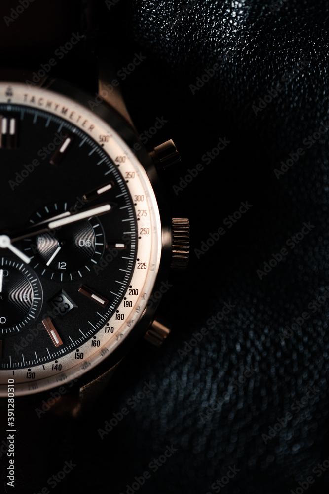 wrist watch man wrist watch on Leather Background wrist watch man wrist watch on Leather Background