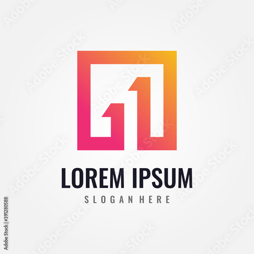 Progress Logo Template Design. Business marketing finance logo. Vector illustration of arrow up sign for growth and success concept.