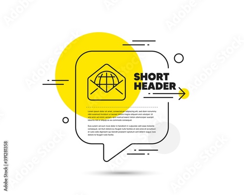 Web Mail line icon. Speech bubble vector concept. Message correspondence sign. E-mail symbol. Web Mail line icon. Abstract bubble balloon badge. Vector