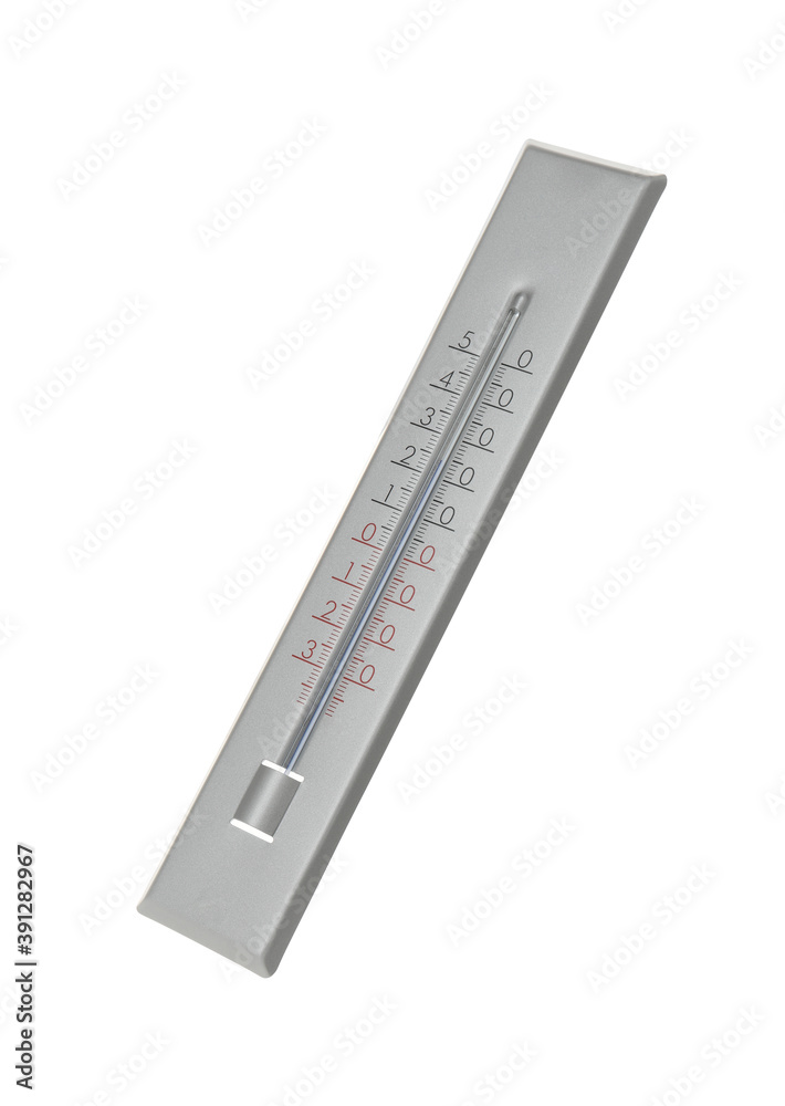 Modern grey weather thermometer on white background Modern grey weather thermometer on white background