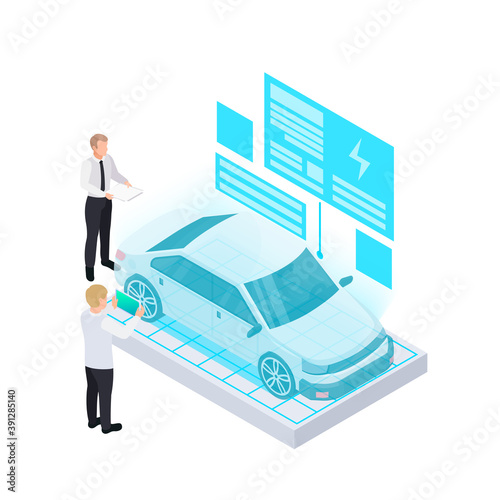 Electric Car Projection Composition