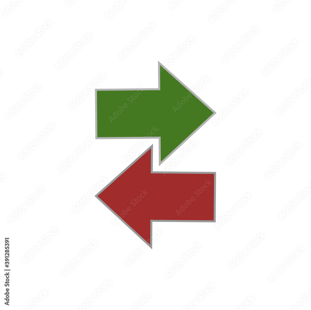 Exchange icon in flat design on white background Exchange icon in flat design on white background