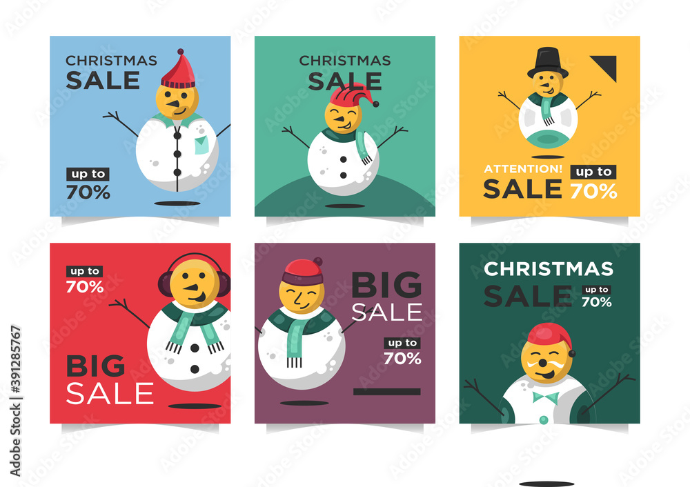 Social media banner template design, big sale ad in winter