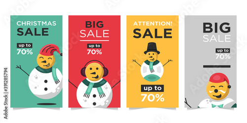 Social media banner template design, big sale ad in winter © wanaradesign