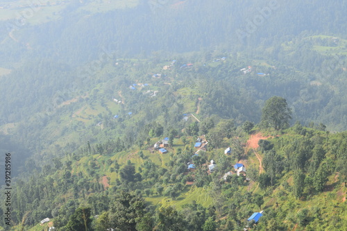 Rural village landscape photo of Nepal, Rural road track of Nepal