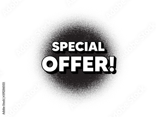 Special offer symbol. Dotwork stain pattern. Stipple dots banner. Sale sign. Advertising Discounts symbol. Abstract dotted circle. Special offer banner. Vector
