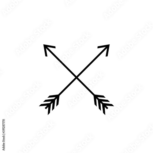 Tribal arrows crossed icon. Clipart image isolated on white background.