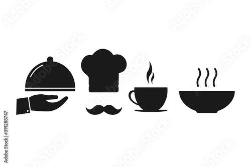 Food Service. Simple icon set. Flat style element for graphic design. Vector EPS10 illustration.