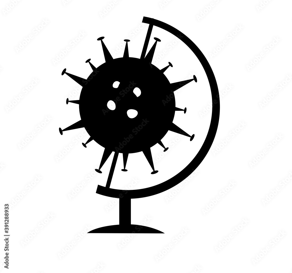 Obraz premium corona globe vector illustration