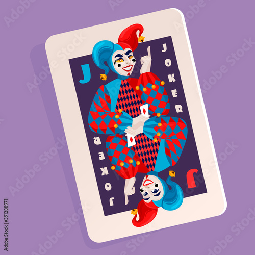Cartoon Color Character Person Jolly Joker Concept. Vector