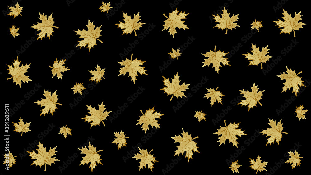 Black background, with autumn gold pattern Black background, with autumn gold pattern